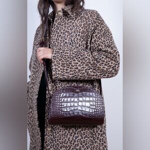 A.P.C. Demi Lune Croc Bag in Vino Brown